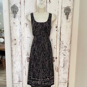 212 Collection Size Medium Woman's Black Taupe Brown Ivory Sleeveless Dress